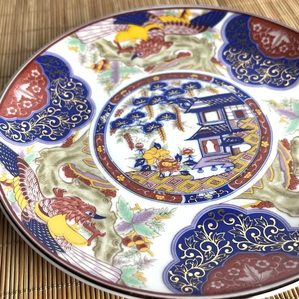 Imari Ware Japan Porcelain Plate Intricate Bird Floral Red Gold Blue Green 6.25